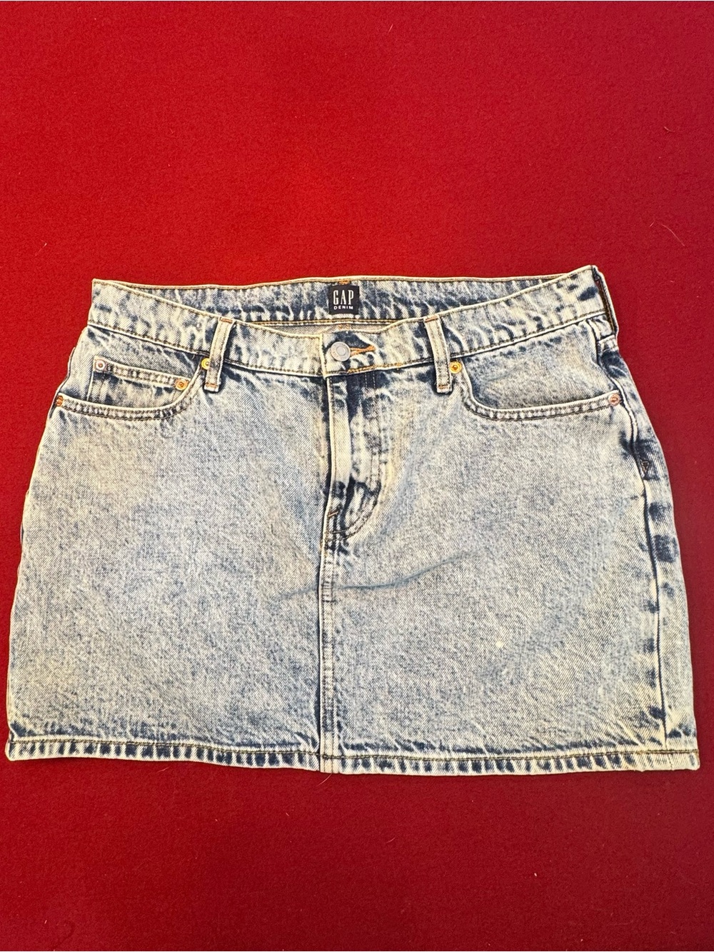 GAP Acid Wash Blue Denim Mini Skirt